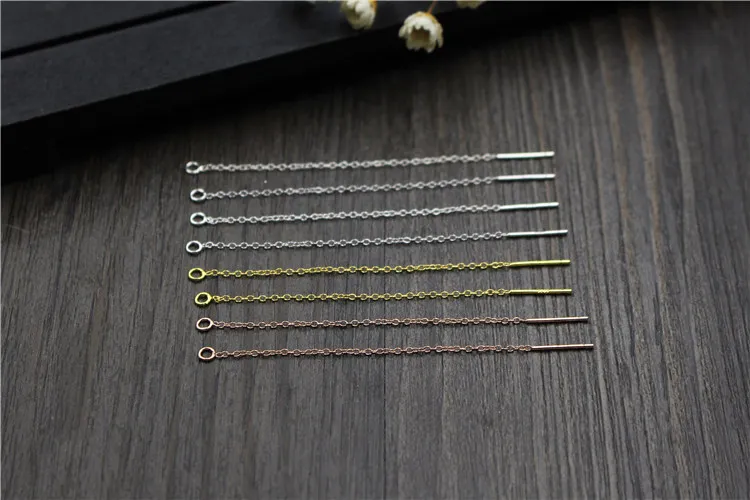 7cm/9cm Length 925 Sterling Silver Jewellery Findings Line Wire Venice Chain Thread Ear Stud DIY Earrings Accessories