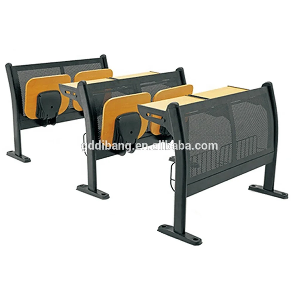 College metal folding university chairs and tables school student desk chair with writing tablet