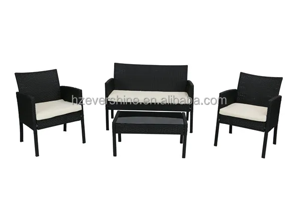 Best Seller Cheap 4pcs Rattan Garden Sofa Set Wicker Resin Outdoor Furniture