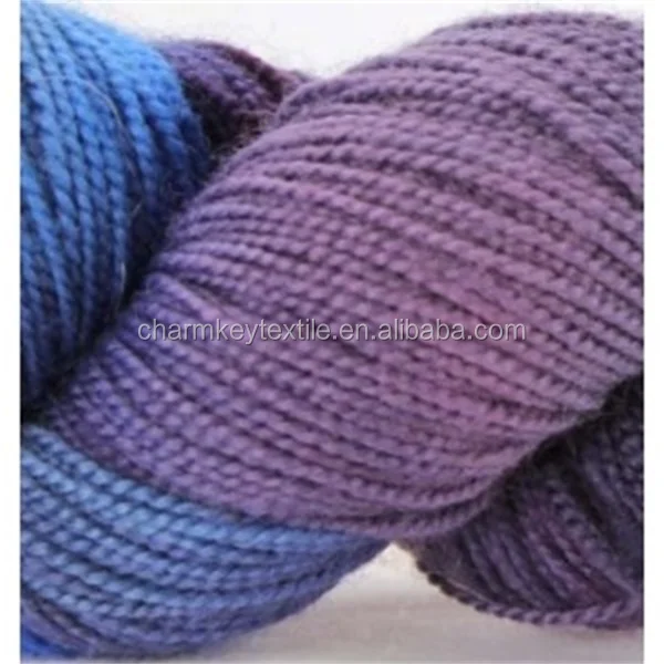2014 New fashion fancy 100% superwash merino yarn with light blue&purple color