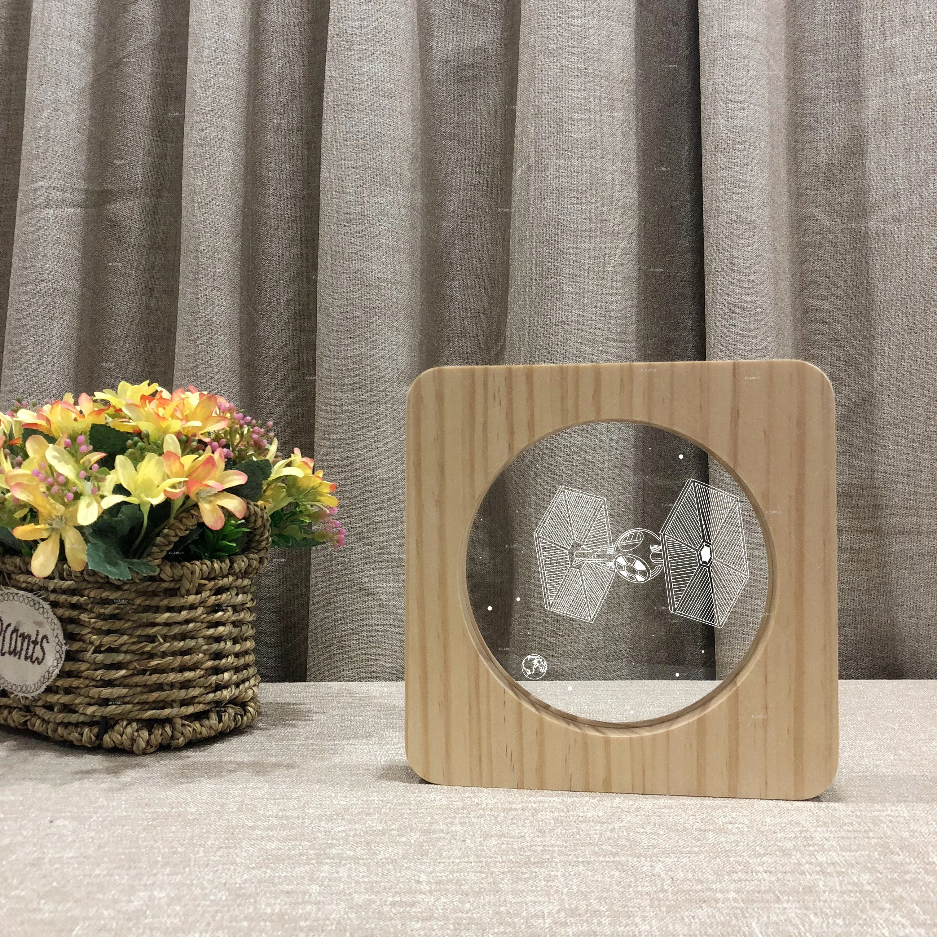 Wooden acrylic lamp The space station  latest gift items gifts for newly married gay couple