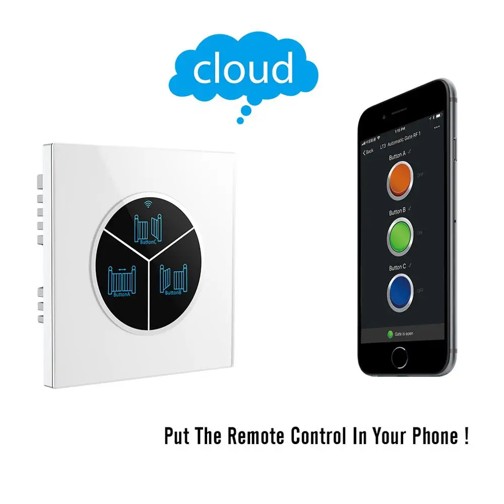 Smart WiFi Remote Control for Garage Door Open/Close Support Custom App