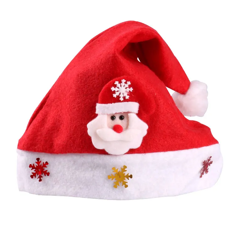 Wholesale price christmas hat with light kids christmas led santa claus hat
