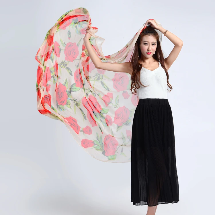 Fashion Sexy Picture Women Real Silk Scarf Wholesale