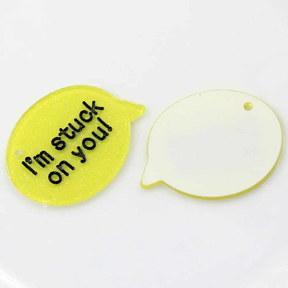 Кабошоны с надписями из смолы с блестками и надписью «Я застрял на вас», Пластиковые Подвески, подарок на День святого Валентина для нее, 29*39 мм
