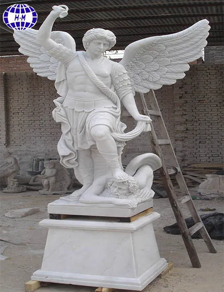 Nature white marble famous guardian angel statue