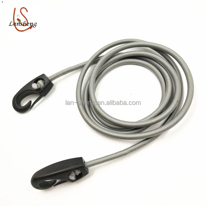 6mm wholesale elastic bungee cord with plastic hook motorboat