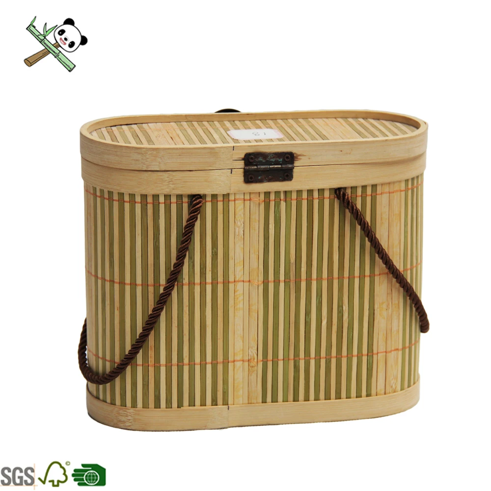 Bamboo gift box Natural color Classic round Bamboo Tea box,bamboo food container
