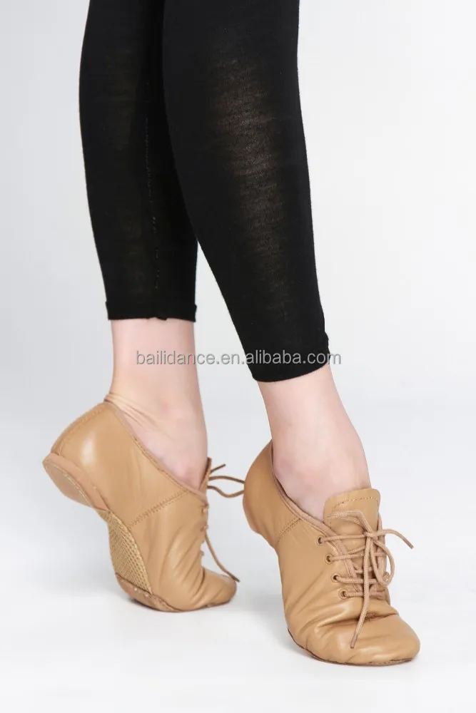 
Dttrol wholesale white tan black lace up cow leather dance shoes latin women salsa D004718 