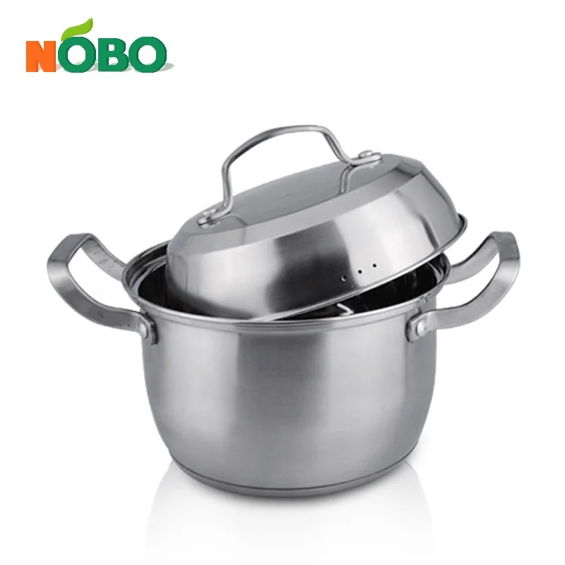Elegant Design Kitchen La Sera Stock Pot Granite Surgical Stainless Steel Casserole Set with Steel Lids