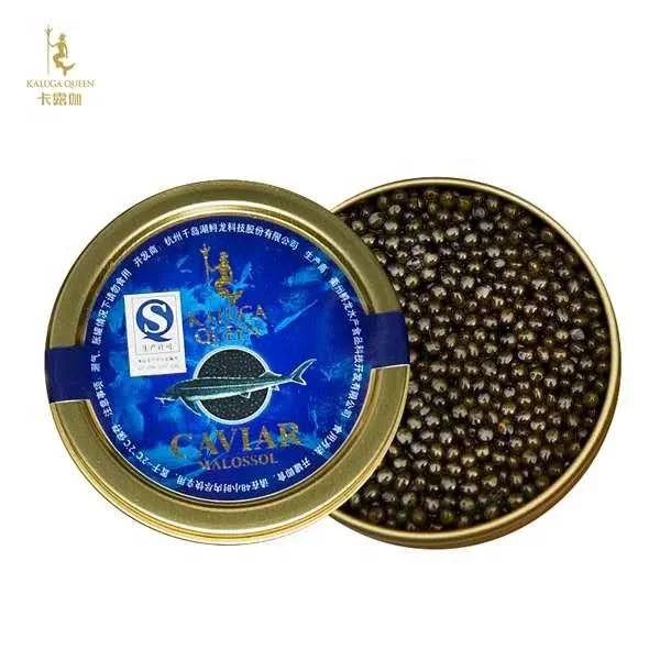 Competitive priceKaruga sturgeon caviar instant eat canned black caviar 250g sushi vacuum packed