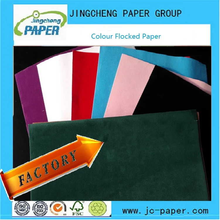 Black or colour flocked paper for wrapping