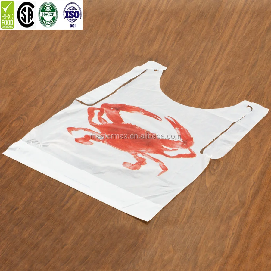 
Adult printed PE bibs ,disposable plastic bibs with factory price 