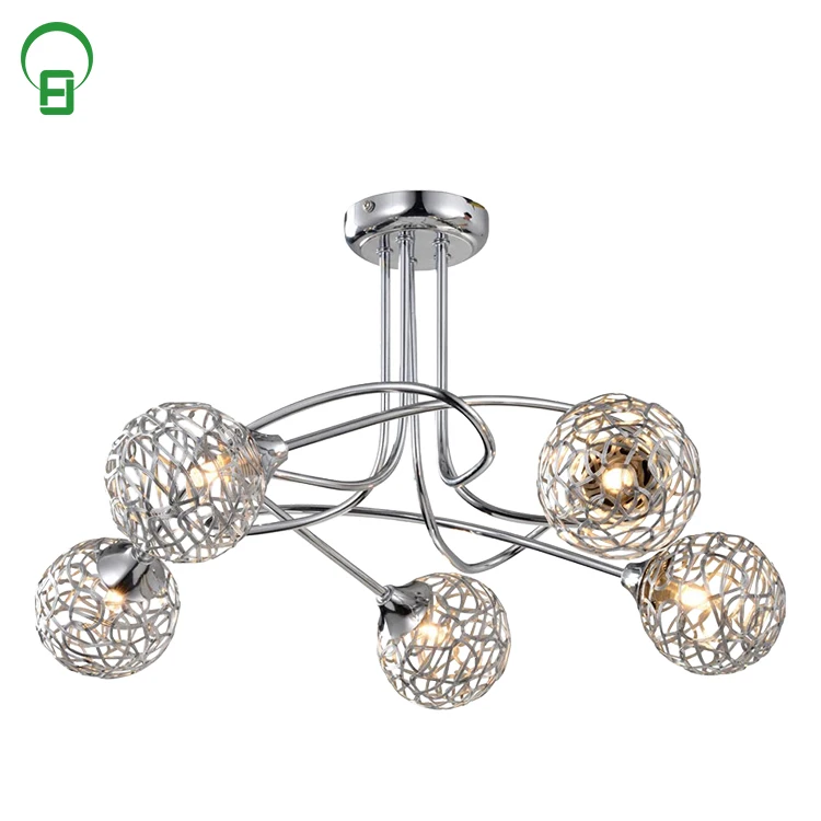 Italy Luxury Hanging Metal Beads Chain Decorative Commercial Chandeliers