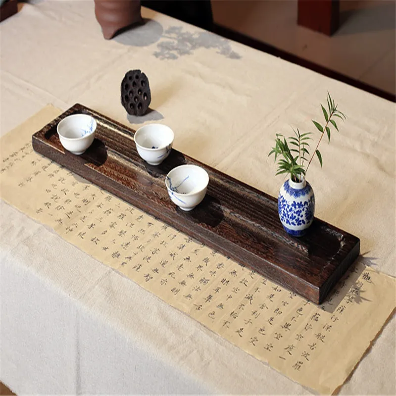 Personality tea tray solid wood long tea tray wooden tray