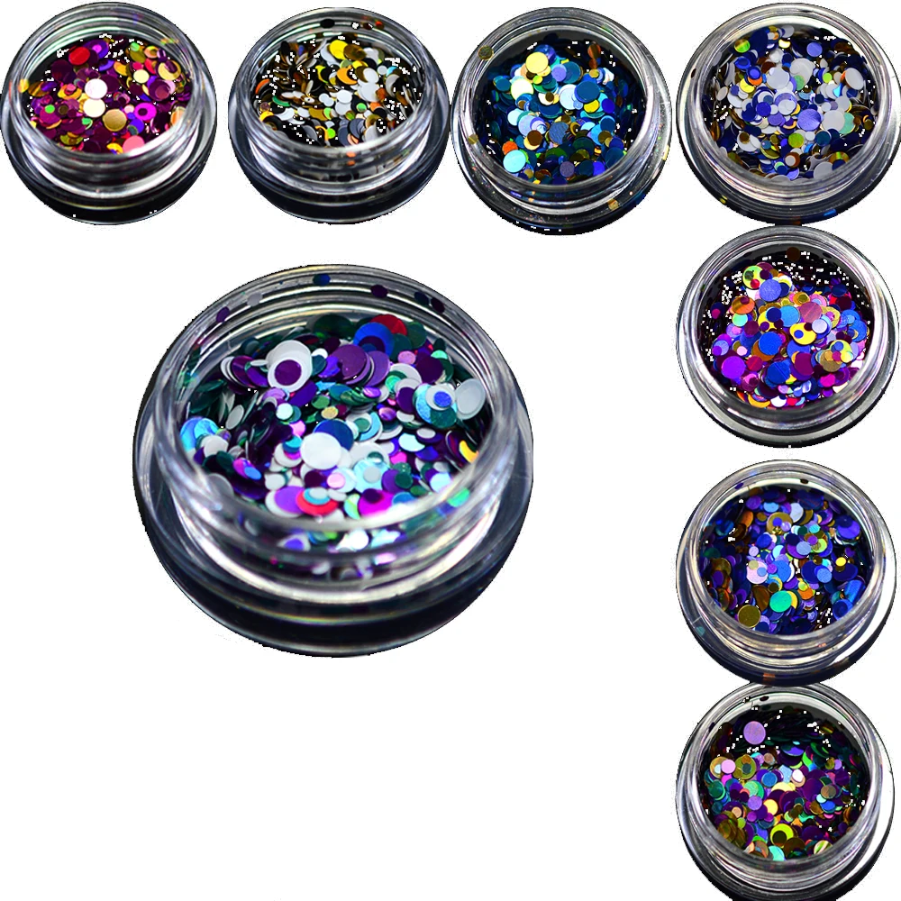 2g Mini Round Ultrathin Paillette Deep Colors Nail Glitter UV Gel Polish Manicure Tips 3D Art Decorations Sequin