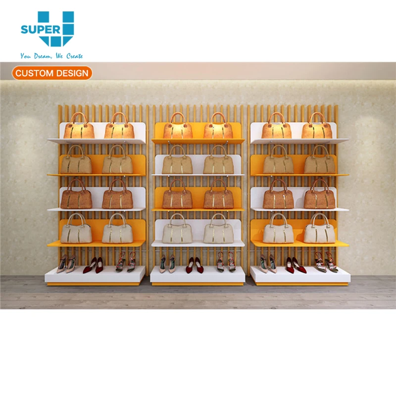 Professional Boutique Display Showcase Wall Shelves for Handbags Design Store Furniture Decoration