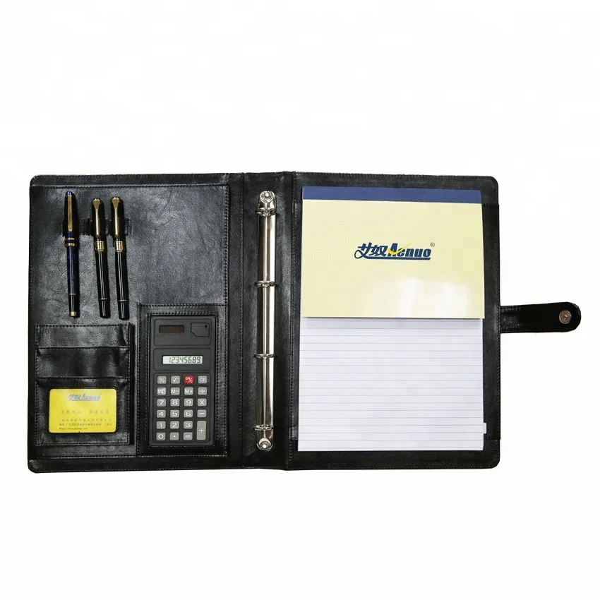 
Custom logo 9 bit calculator A4 clip file folder with closure 
