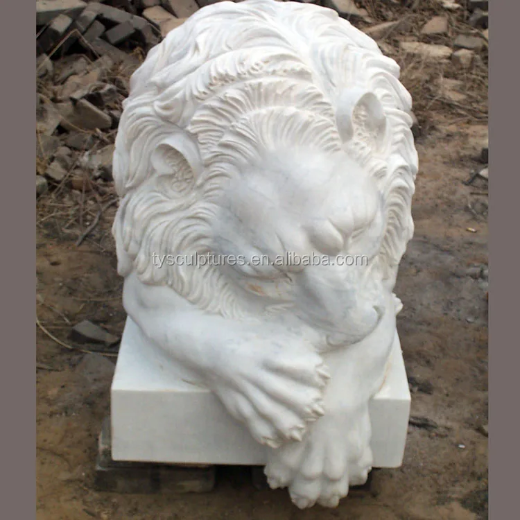 Best selling european style white small lion statue for garden ornament