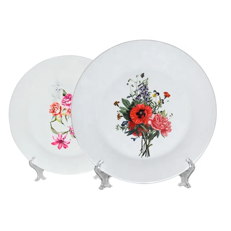 8 дюймов, пользовательская печать, оптовая продажа, белая керамическая тарелка с сублимационным покрытием