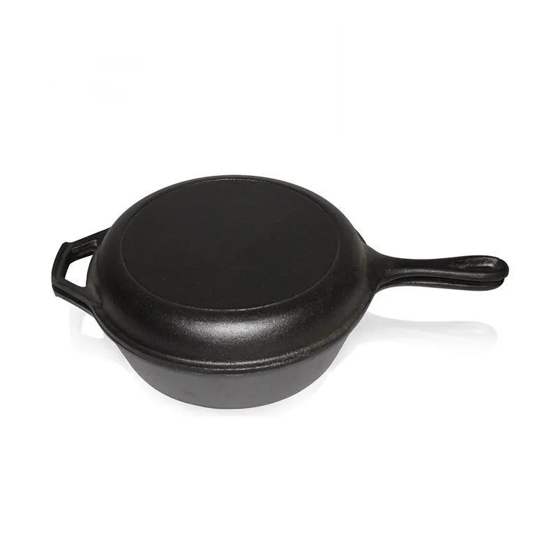 3 Quart Cast Iron Combo Cooker. Pre-seasoned Cast Iron Skillet