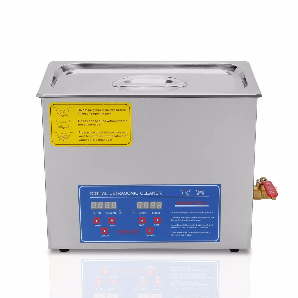 Ultrasonic Cleaner Stainless Steel 6L Commercial Ultrasonic Cleaner 180W Ultrasonic Power Heater Digital Time