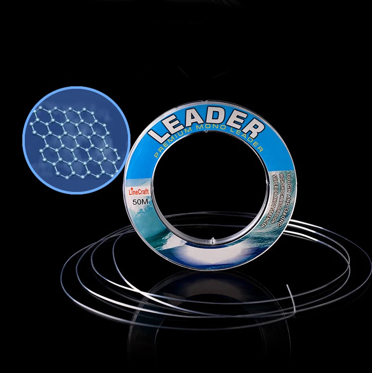 Fishing Line Mono Nylon Leader Line 50m Transparent Monofilament Line Customized Packing Level Leader Samples Avaliable Accpet
