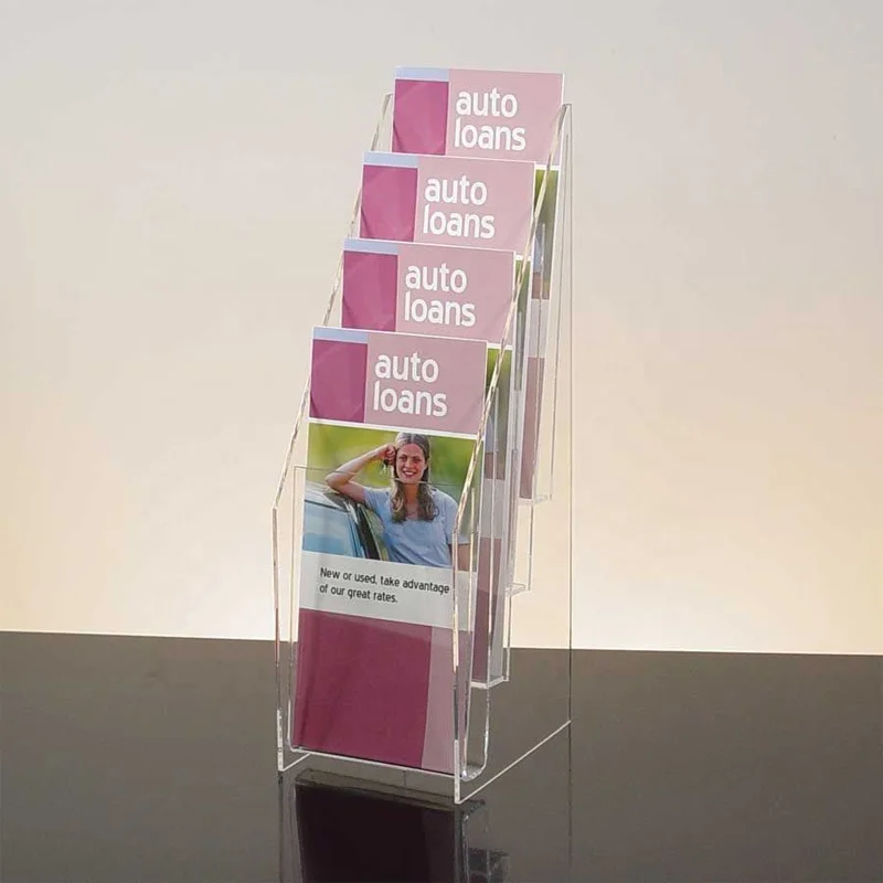 Floor standing modern clear acrylic brochure magazine display outdoor brochure holders display