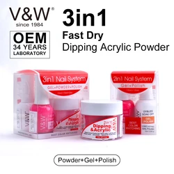 VW Manufacturer Wholesale 3 In 1 Dipping Powder For Nail Art Colorful Dipping Acrylic Powder Matching Color Gel And Nail Polish