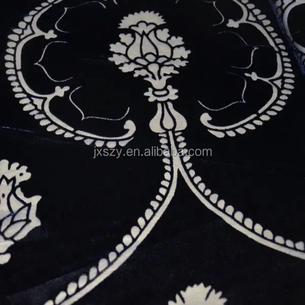 Embroidered Silk velvet / silk rayon velvet fabric