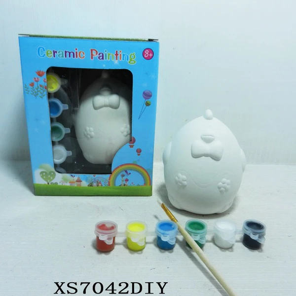 Home decoration DIY uncoated ceramic animal figurines to paint