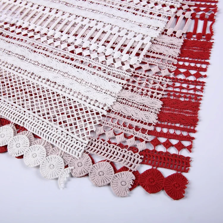 Китай, оптовая продажа, полиэфирная химическая Водорастворимая итальянская кружевная ткань для платья