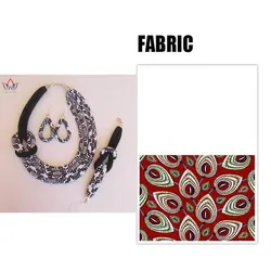 BRW 2019 Африканский комплект ювелирных изделий для женщин ожерелье серьги браслет африканская Анкара вощеная ткань ручной работы этнический комплект ювелирных изделий WYX02