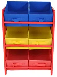 Детский комод для хранения игрушек, 6 холщовых ящиков, детский шкаф для детской игровой комнаты