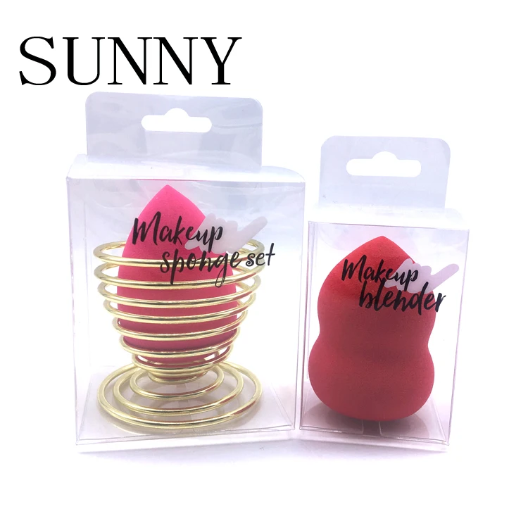 SN 02 2023 amazon FBA service private label custom tin box beauty makeup sponge case without sponge pvc cylinder container