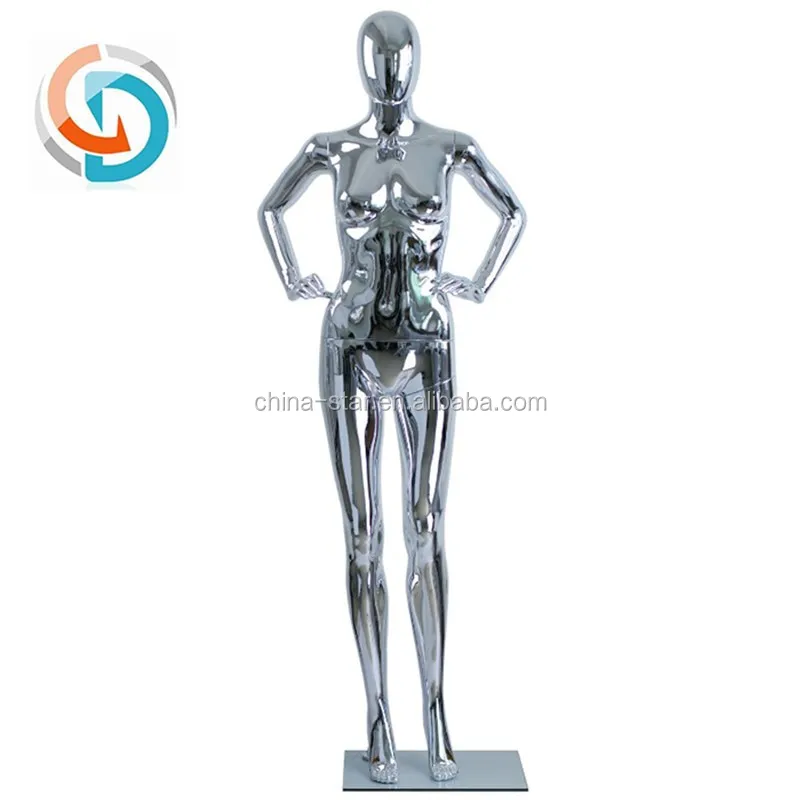 Beautiful mannequin for wedding dress, chrome mannequin, chrome silver mannequin