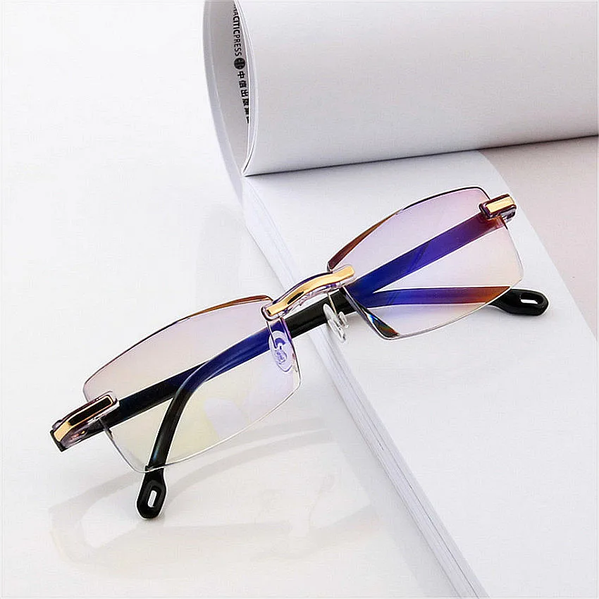 Hot Selling Fashion Cheap Unisex Men Women Rimless Reading Glasses Anti Blue Light Reading Glasses