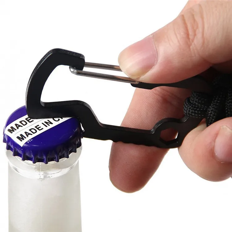 Adventure camping outdoor gear survival paracord fire make compass keychain