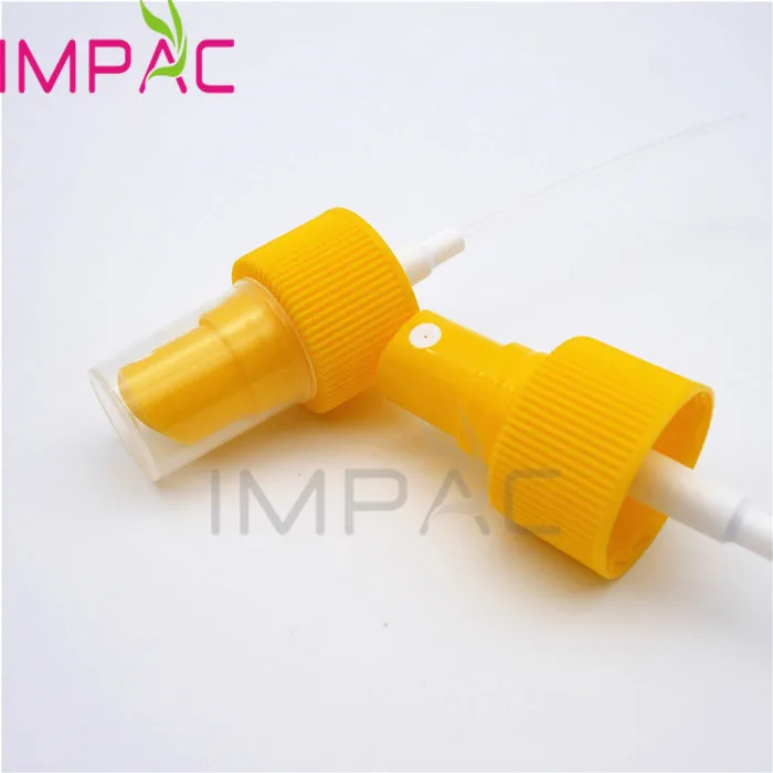  24 мм пластиковая желтая парфюмный насосный с крышкой для пластиковые флаконы духов