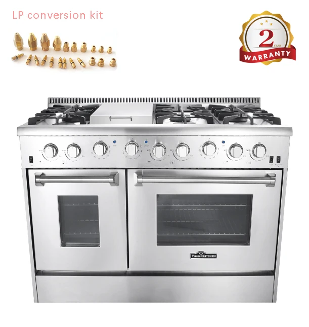 Double Oven 48 inch 6 burners Gas cooking Range