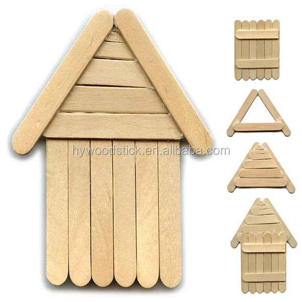 Made in China Birch Wood DIY Children Educational Sticks Craft House Toy Craft Sticks