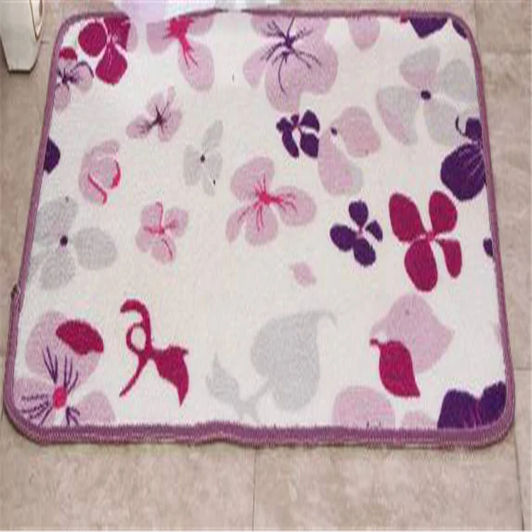 100% POLYESTER FIBER hot selling Flowers butterflies design bath mats