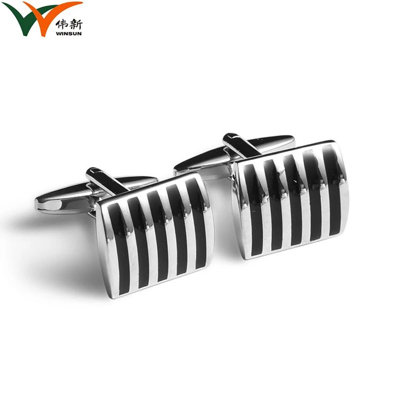 Высококачественные классические металлические запонки, мужские свадебные запонки на заказ, жесткие эмалированные запонки