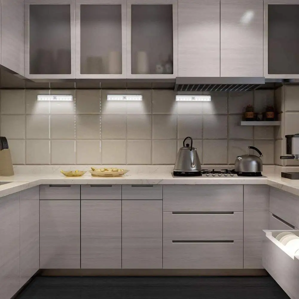 Светодиодные лампы YARRAE, 10 светодиодов, питание от батарейки, ночное освещение, портативный магнитный светильник для шкафа безопасности