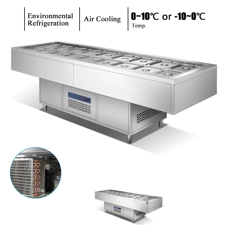 
Commercial Stainless Steel Refrigerated Sandwich Prep Table Cooler Refrigerator 