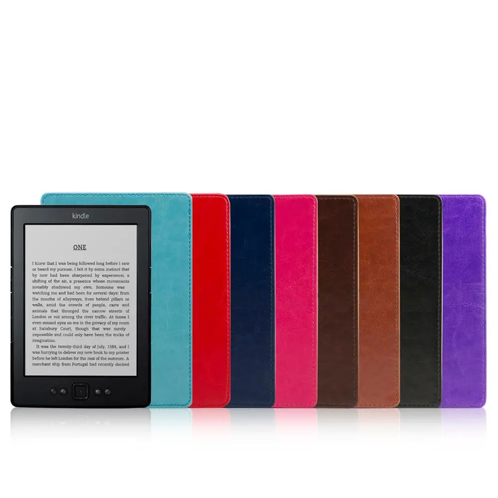 Funda Cases for Amazon Kindle 4 E-reader Leather Light Case smart protective