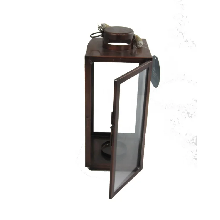 Gold Lantern Moroccan Vintage Hanging Iron Lantern Sets for Home Garden Decoration Bronze Candle Holder Wedding Glass Lantern