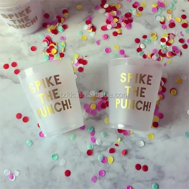 Gold foil Bridesmaids and Bride Tribe Team Frosted flex cup