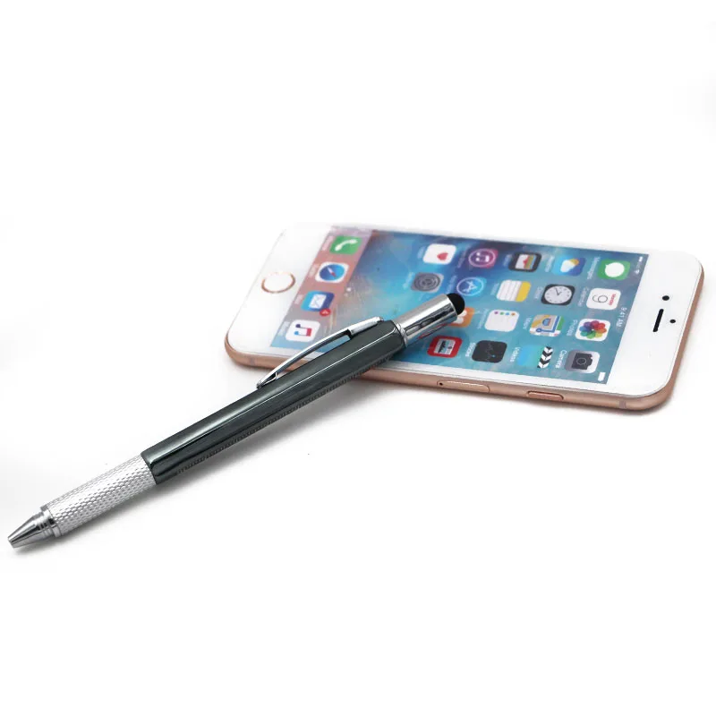 
Multi function outdoor tool pen with stylus screwdriver rule scale spirit level car tool 