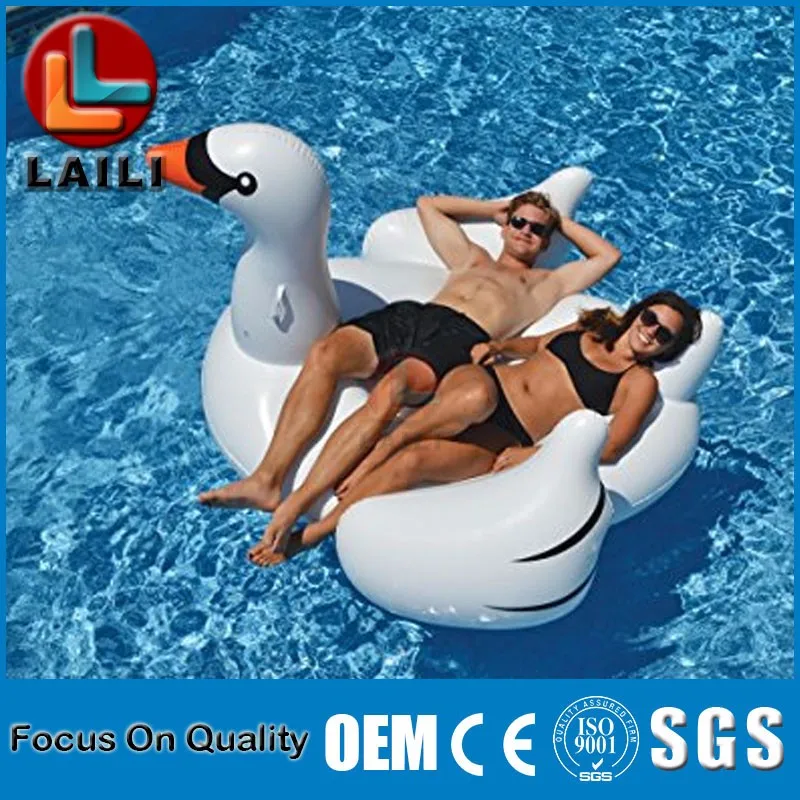 Eco-friendly PVC Round Mouth White Swan Pool Float/Green Life water game toys Inflatable Float/inflatable toy